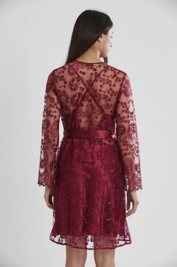 Pierre Cardin Saten Altılı Gelin Çeyiz Seti 6225 Bordo resmi