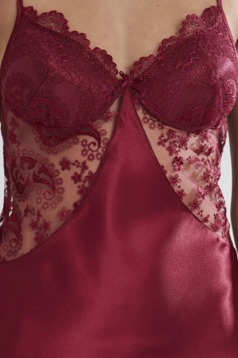 Pierre Cardin Saten Altılı Gelin Çeyiz Seti 6225 Bordo resmi