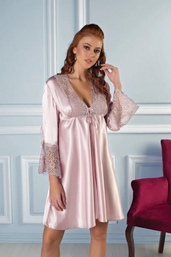 Pierre Cardin Saten Altılı Gelin Çeyiz Seti 6625 Pudra resmi