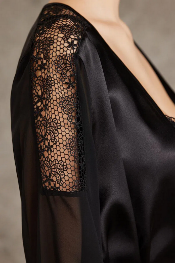 Pierre Cardin Saten Altılı Gelin Çeyiz Seti 6005 Siyah resmi