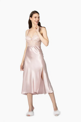 Pierre Cardin Saten Altılı Gelin Çeyiz Seti 6025 Pudra resmi