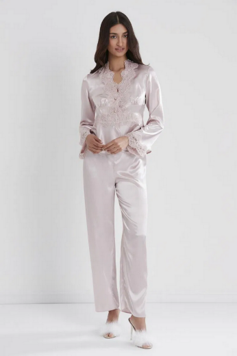 Pierre Cardin Saten Altılı Gelin Çeyiz Seti 6335 Pudra resmi