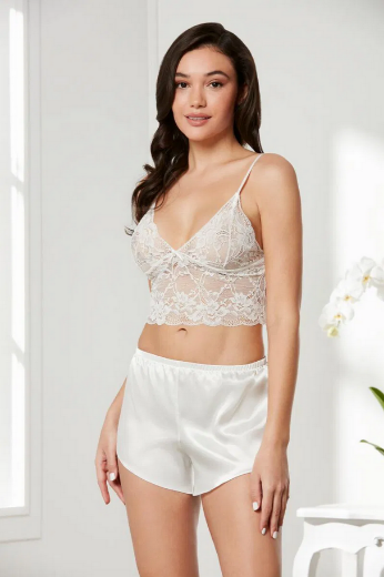 Pierre Cardin Saten Dörtlü Gelin Çeyiz Seti 7005 Ekru resmi