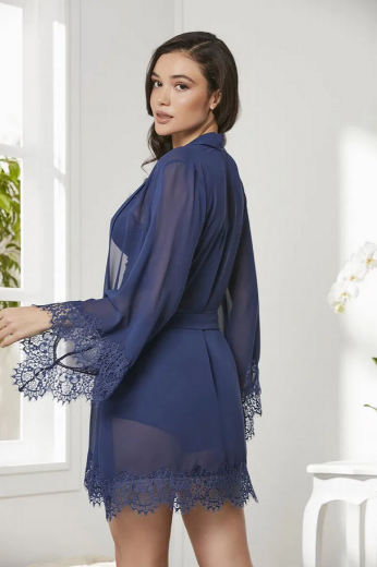 Pierre Cardin Saten Dörtlü Gelin Çeyiz Seti 7005 Lacivert resmi