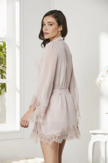 Pierre Cardin Saten Dörtlü Gelin Çeyiz Seti 7005 Pudra resmi