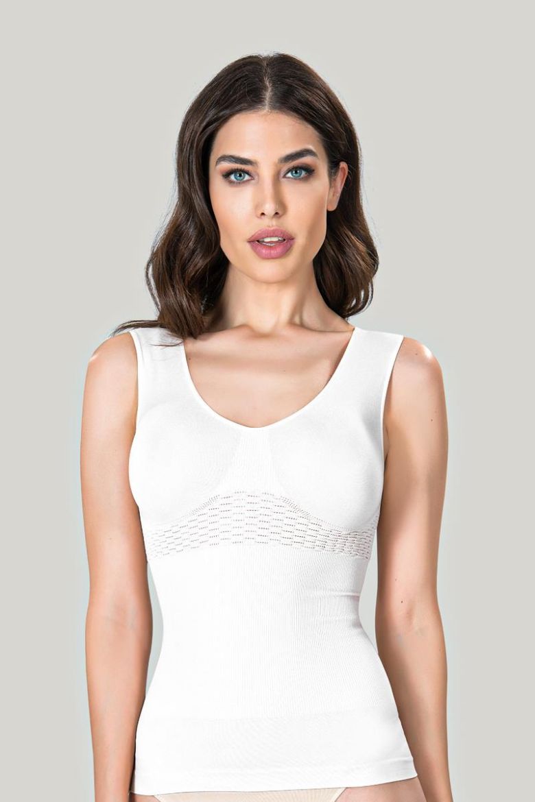 Miss Fit Kalın Askılı Korsajlı Atlet 1644 Beyaz resmi
