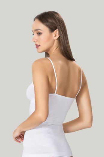 Miss Fit Parlak Korsajlı Atlet 16888 Beyaz resmi