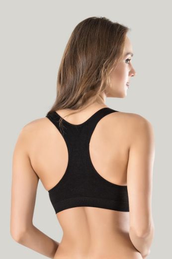 Miss Fit  Kalın Askılı Beyaz Büstiyer 1501  Siyah resmi