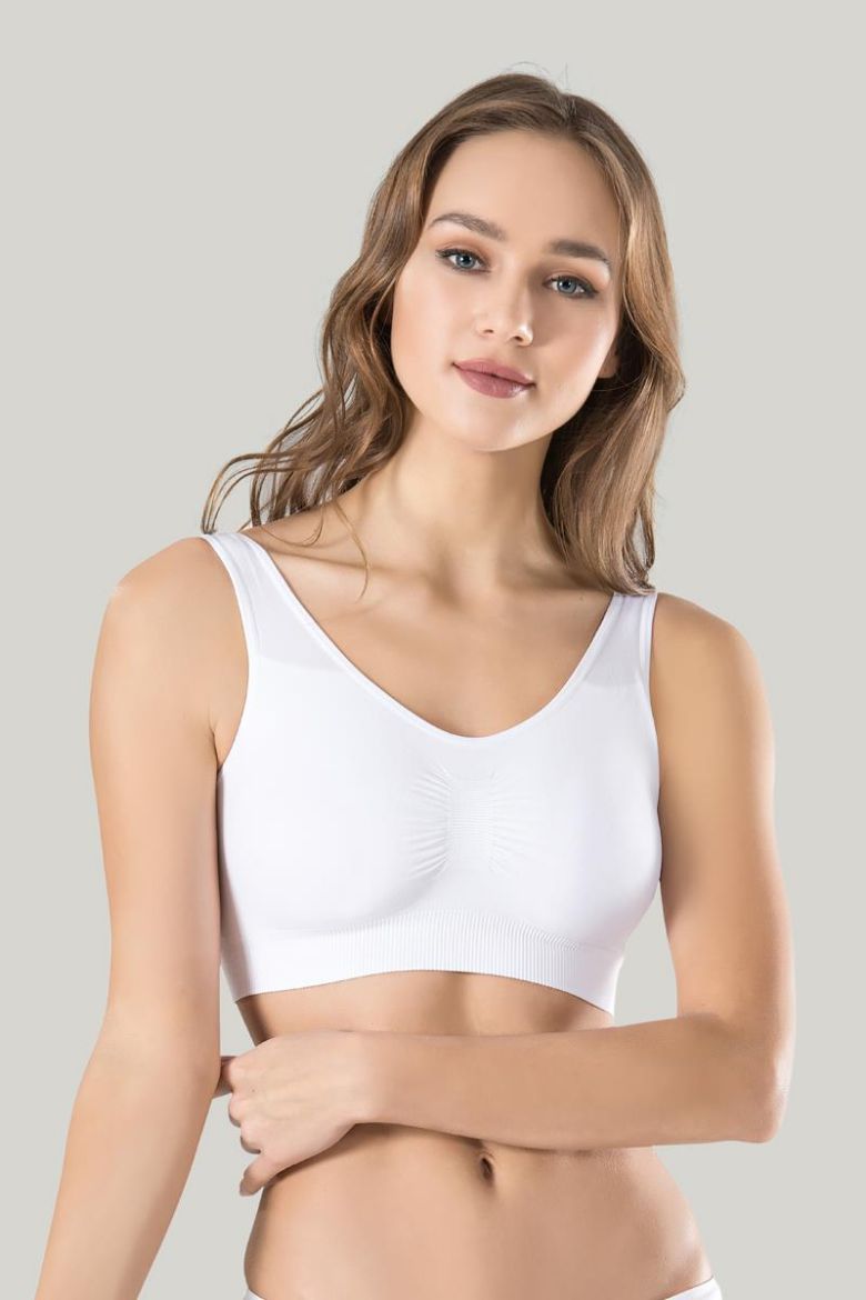 Miss Fit  Kalın Askılı Pedli Büstiyer 11027 Beyaz resmi