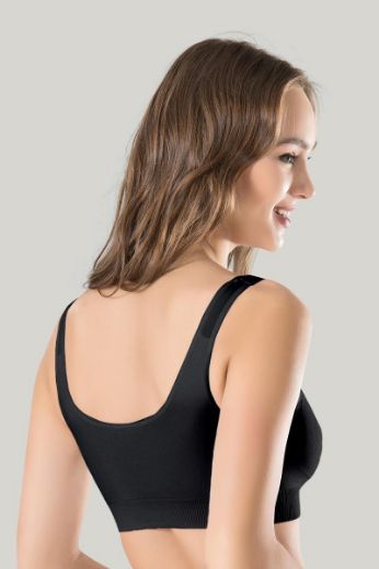 Miss Fit  Kalın Askılı Pedli Büstiyer 11027 Siyah resmi