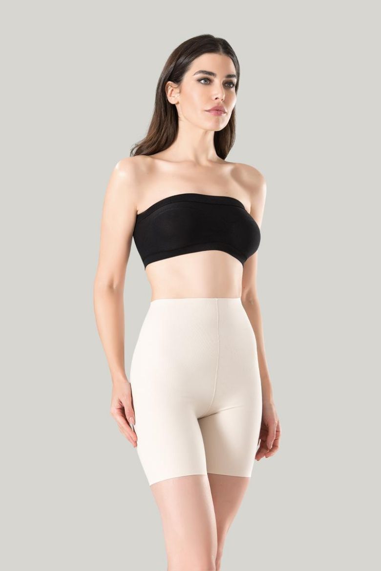 Miss Fit İz Yapmaz Yüksek Bel Uzun Paça Boxer 14001 Ten resmi