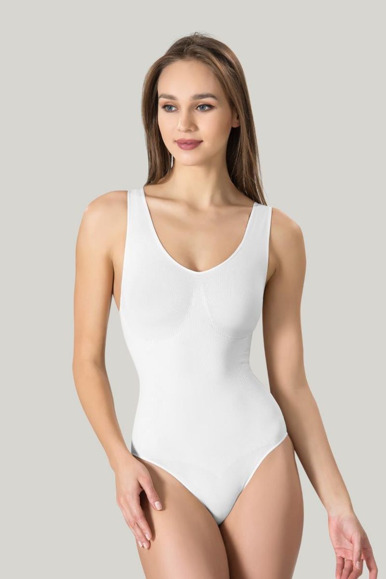 Miss Fit  Kalın Askılı Korse Body 1904 Beyaz  resmi