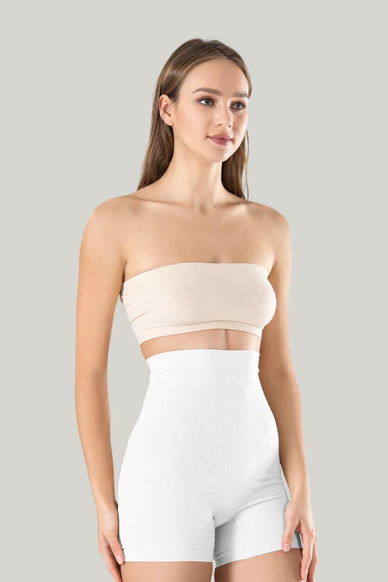 Miss Fit  Yüksek Bel Korse Boxer 34313 Beyaz  resmi