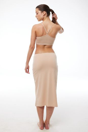 Malabadi Tam Boy Uzun Etek Astarı Modal Jüpon 1061 Ten resmi