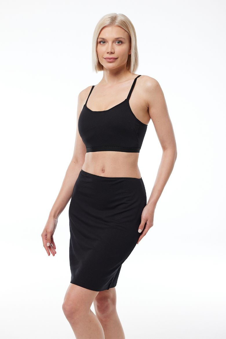 Malabadi Dizüstü Etek Astarı Modal Geniş Jupon 1059 Siyah resmi