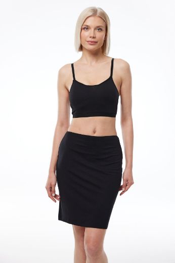 Malabadi Dizüstü Etek Astarı Modal Geniş Jupon 1059 Siyah resmi