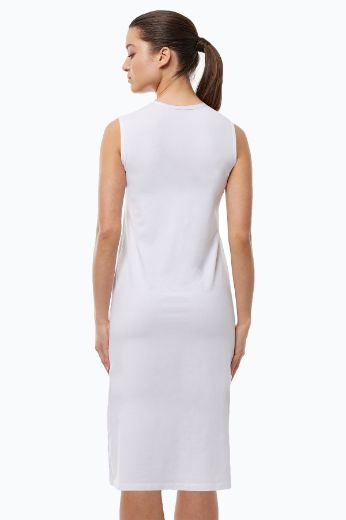 Malabadi Uzun Kolsuz Elbise Astarı Modal Kombinezon 1049 Beyaz resmi