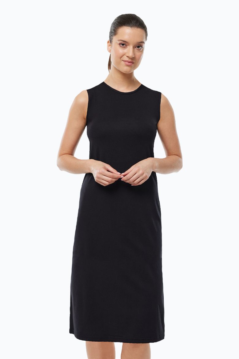 Malabadi Uzun Kolsuz Elbise Astarı Modal Kombinezon 1049 Siyah resmi