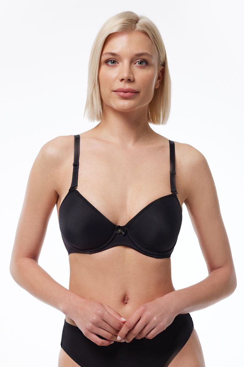 Malabadi Kaplı Balensiz Pamuklu Sütyen 825 Siyah resmi