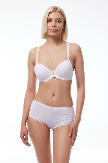 Malabadi Balenli Desteksiz Yumuşak Dokulu Soft Cup Sütyen 809 Beyaz resmi