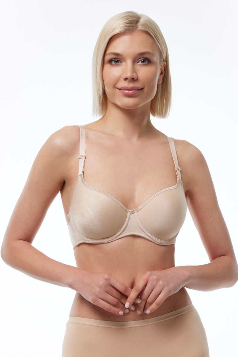 Malabadi Toparlayıcı Dolgusuz Kaplı Balenli Sütyen 814 Ten resmi