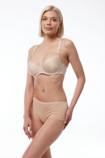 Malabadi Toparlayıcı Dolgusuz Kaplı Balenli Sütyen 814 Ten resmi