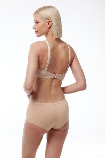 Malabadi Toparlayıcı Dolgusuz Kaplı Balenli Sütyen 814 Ten resmi