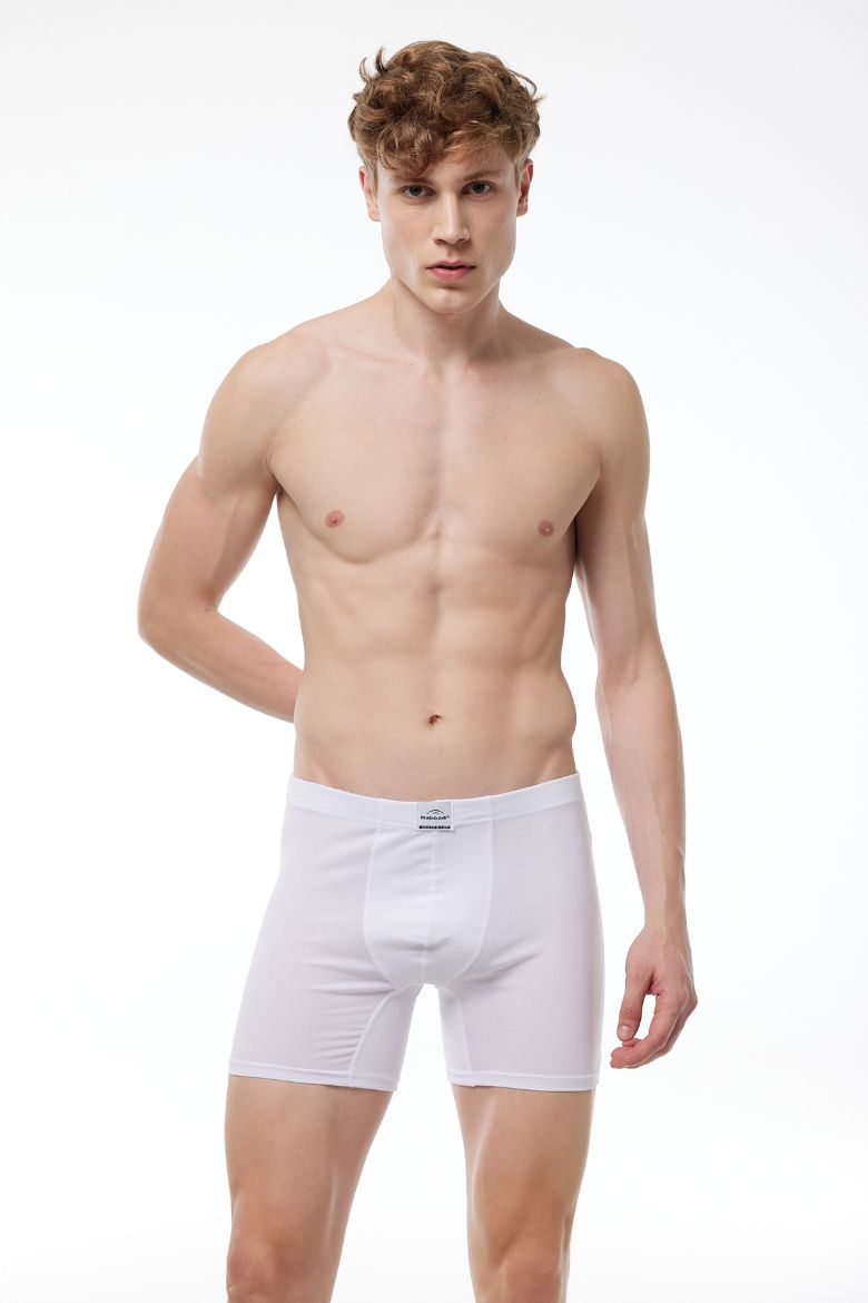 Malabadi Pamuk Elastan Uzun Boxer 073 Beyaz resmi