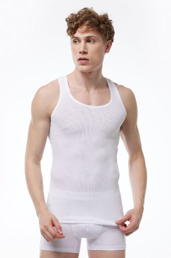 Malabadi Pamuk Yazlık Fileli Atlet 081 Beyaz resmi