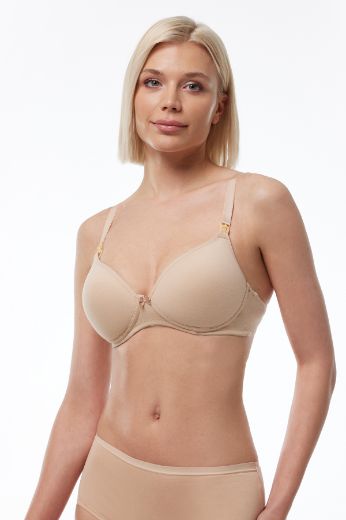 Malabadi Kaplı Balensiz Pamuklu Emzirme Sütyeni 822 Ten resmi