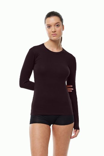 Malabadi Yuvarlak Yaka Uzun Kollu Modal Body 182 Kahverengi resmi