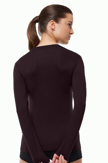 Malabadi Yuvarlak Yaka Uzun Kollu Modal Body 182 Kahverengi resmi