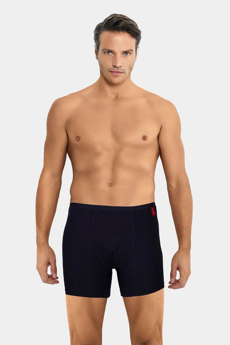 Jiber İnce Lastikli Penye Modal Boxer 286 Lacivert resmi