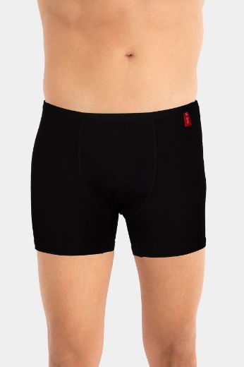 Jiber İnce Lastikli Penye Modal Boxer 286 Siyah resmi