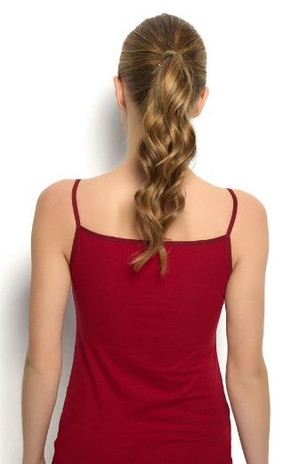 Jiber Saten Yakalı İp Askılı Atlet 626 Bordo resmi