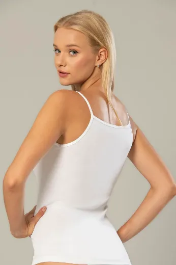  Erdem Pamuklu Ribana Atlet 2153 Beyaz resmi