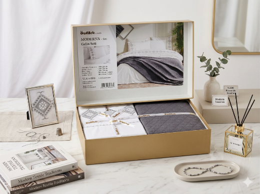 Özdilek Lina Gelin Seti Gri resmi