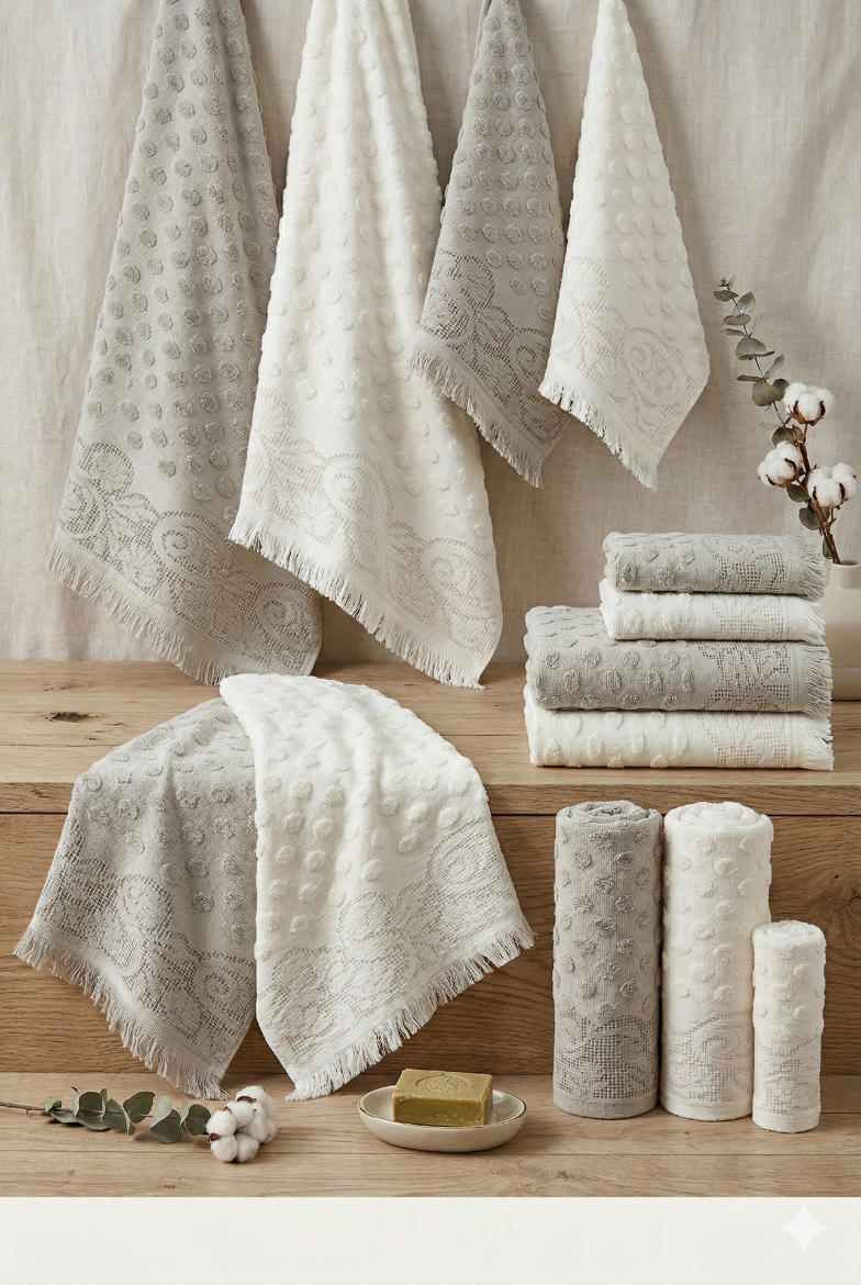 Özdilek Mistico Hamam Takımı Krem-Yeşil resmi